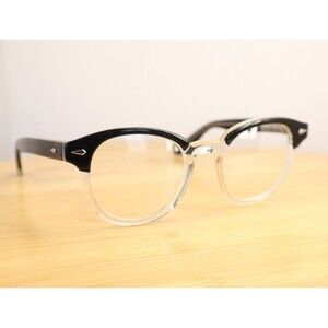 American Optical Times Black Crystal Unisex Eyeglasses 47-21-145 Oval FRAME ONLY